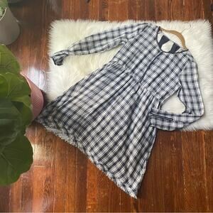 Paper Crane Navy Plaid Mini Dress NWT